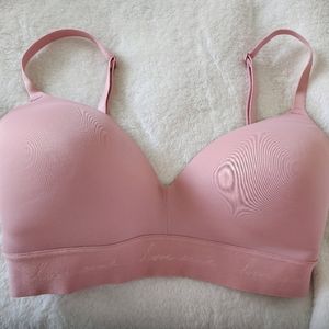 PINK Wear Everywhere wireless lightly lined bra, dusty rose color 32DD